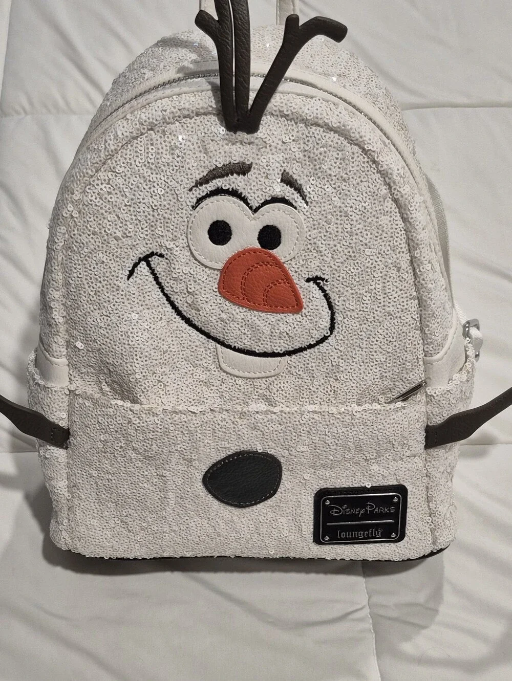 Loungefly Disney Olaf Sequin Mini Backpack - White